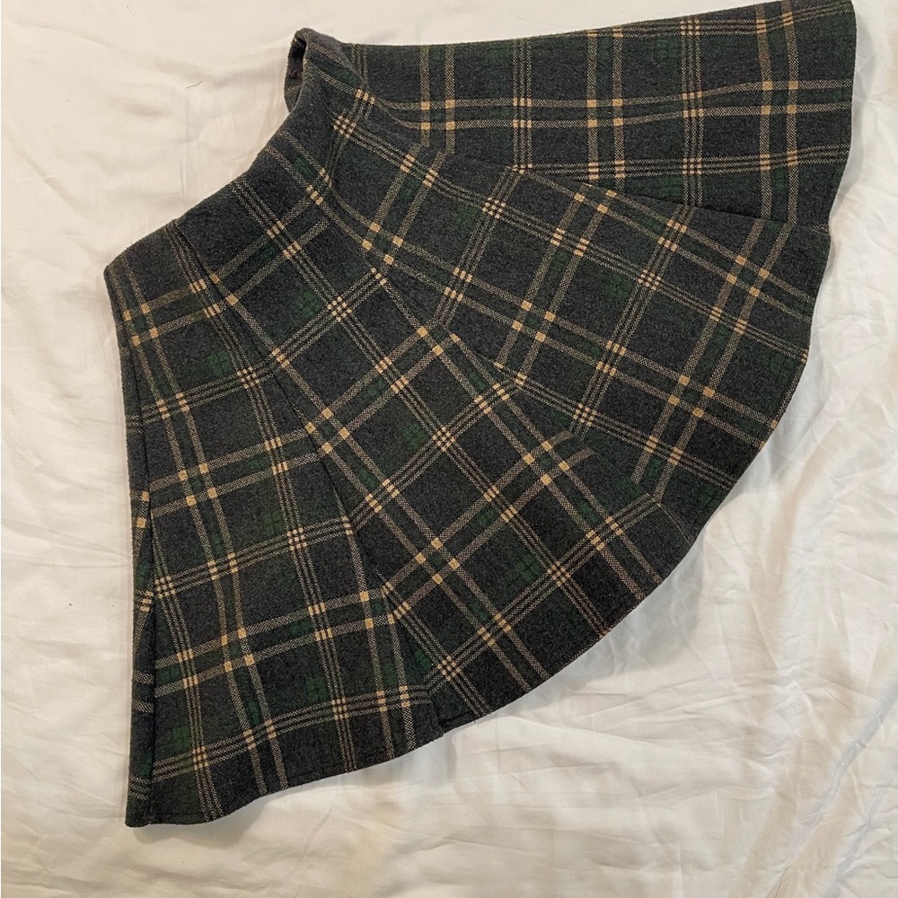 Elegant Thick Plaid Skater Skirt